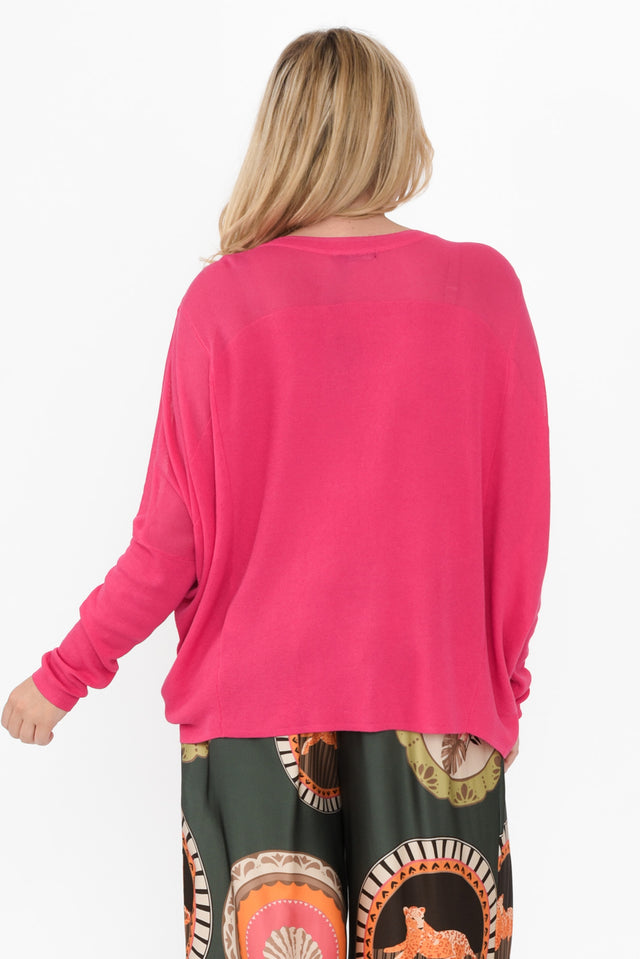 Clarity Hot Pink Knit Jumper,alt text|model:brookel image 5