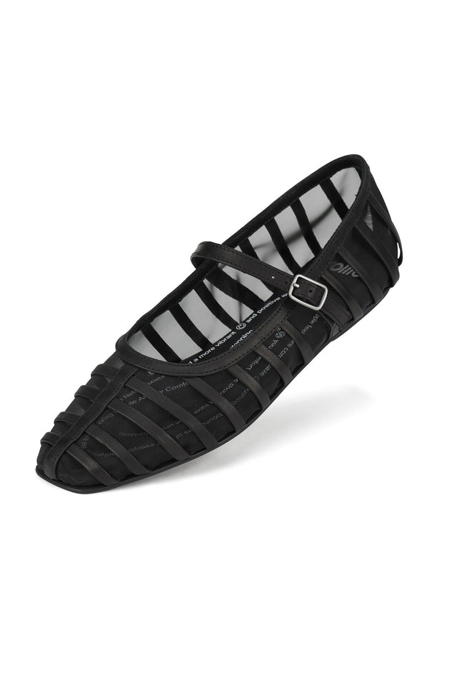 Clary Black Mesh Ballet Flat image 3