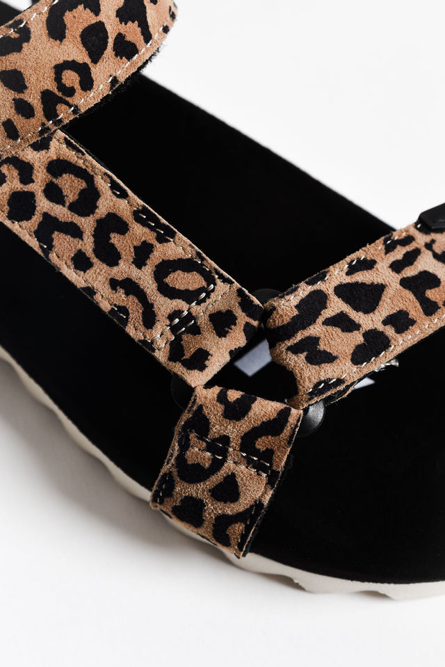 Cohen Brown Leopard Leather Velcro Sandal image 5