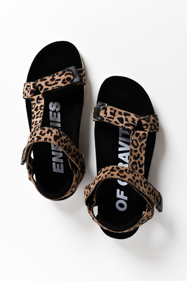 Cohen Brown Leopard Leather Velcro Sandal image 3