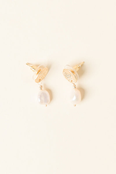 Cole Gold Pearl Drop Earrings