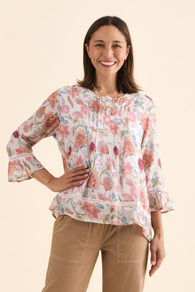 Coleman Pink Blossom Button Top
