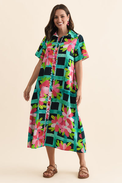 Como Pink Bloom Cotton Dress