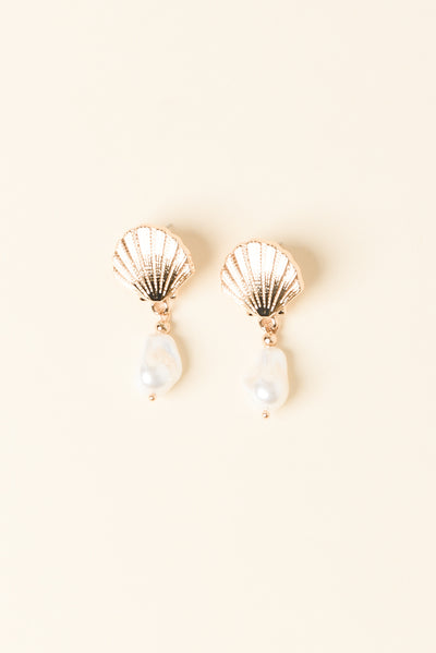 Cooper Gold Pearl Drop Earrings