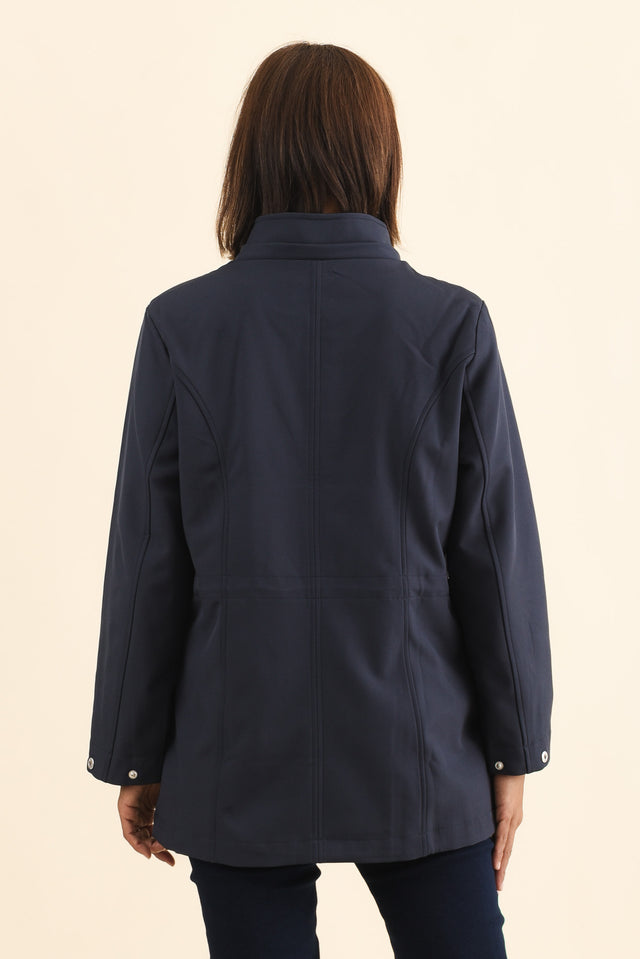 Cora Navy Zip Jacket,Brunette model,alt text|model:Cara image 5