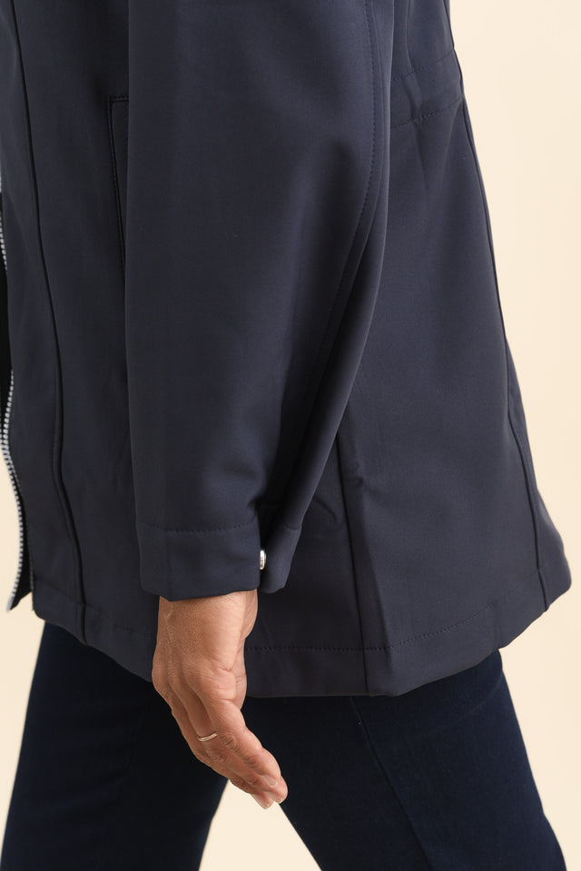 Cora Navy Zip Jacket,Brunette model,alt text|model:Cara image 8