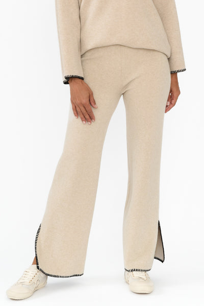 Cosette Natural Contrast Knit Pants