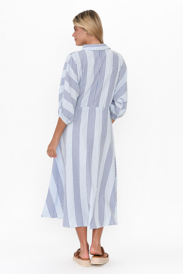 Craig Navy Stripe Seersucker Dress