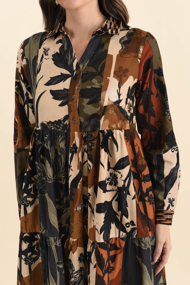 Crowne Orange Floral Cotton Pocket Dress,Brunette model,alt text|model:MJ image 7