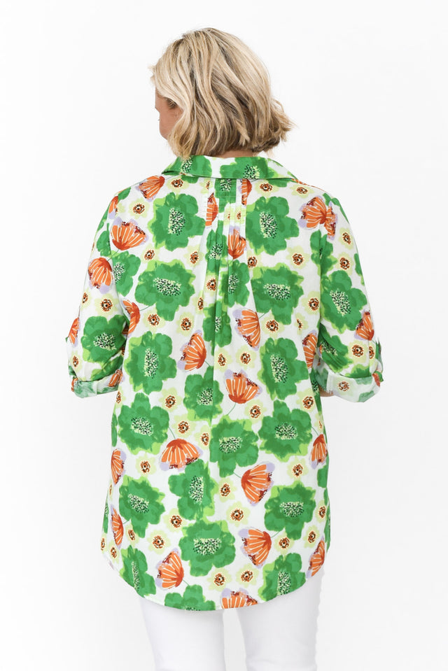 Cybelle Emerald Poppy Cotton Shirt image 5