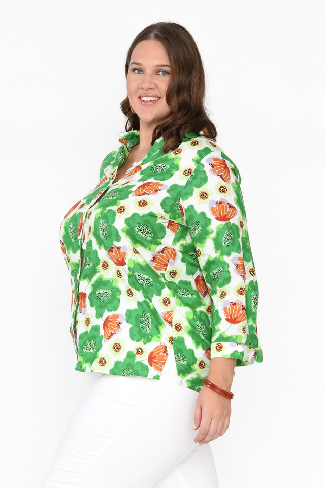 Cybelle Emerald Poppy Cotton Shirt