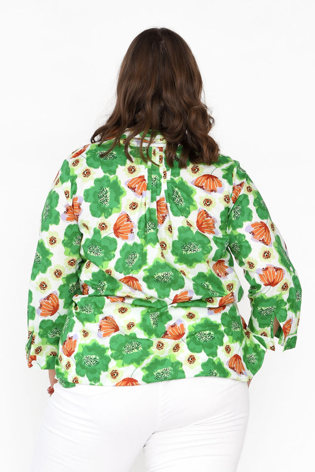 Cybelle Emerald Poppy Cotton Shirt