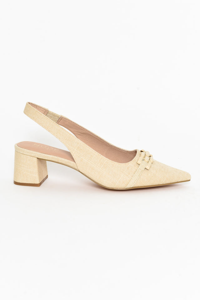 Cyn Nude Linen Slingback Heel