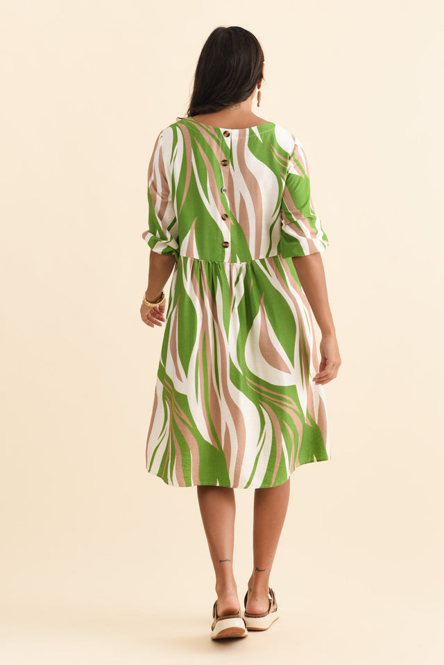 Cyrus Green Marble Cotton Blend Dress,Brunette model,alt text|model:Brontie image 5