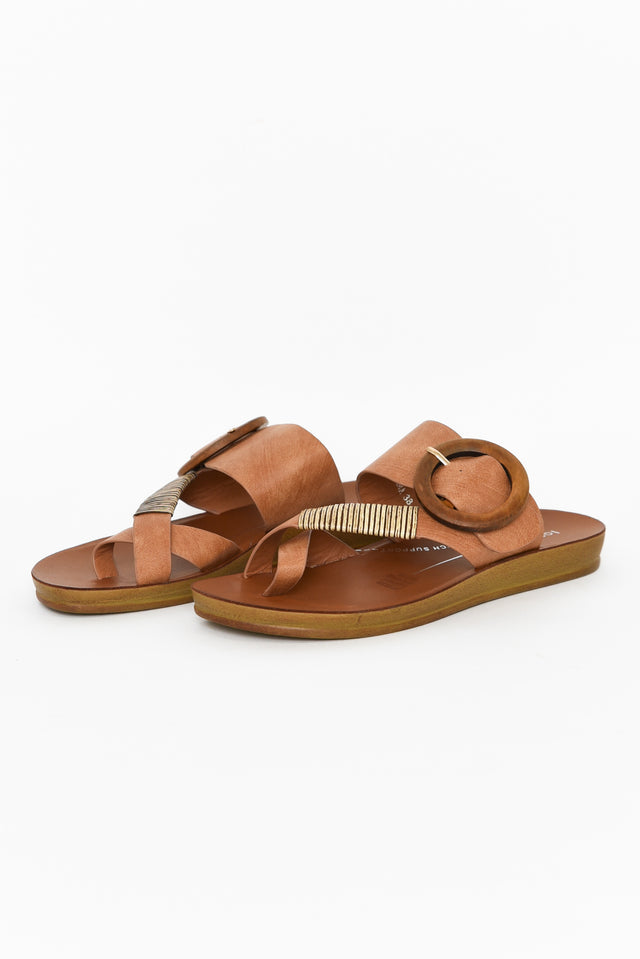 Dama Tan Buckle Slide