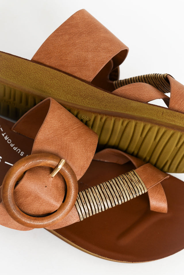 Dama Tan Buckle Slide