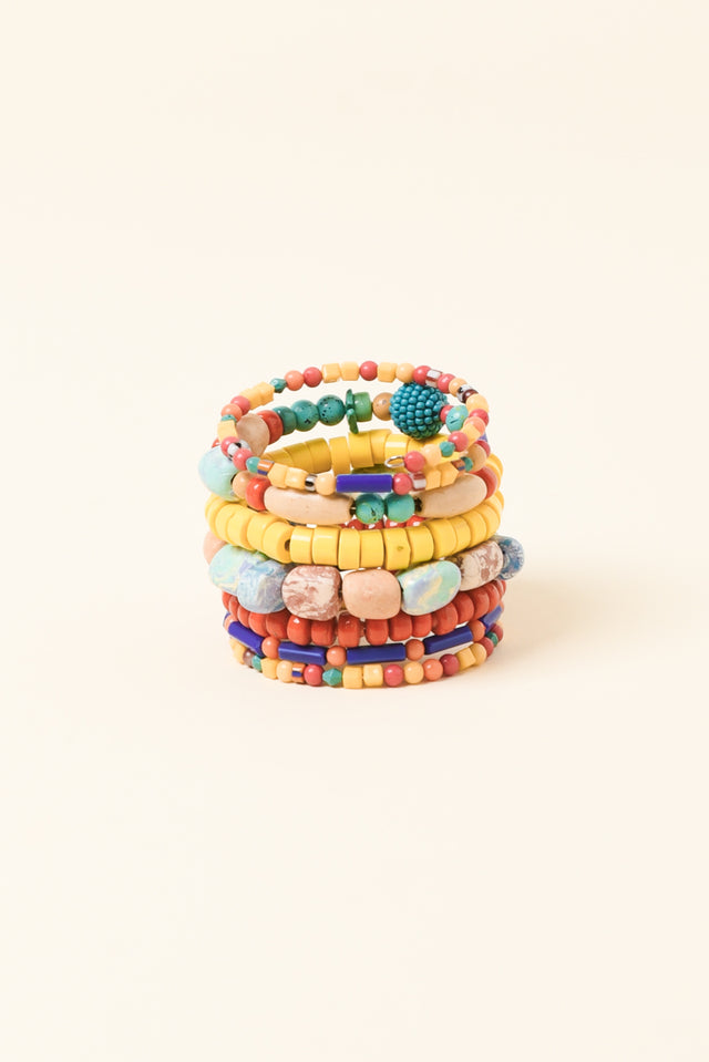 Darlene Yellow Beaded Bracelet Set