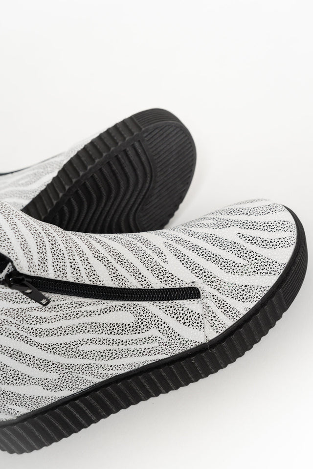 Davith White Zebra Ankle Boot image 5