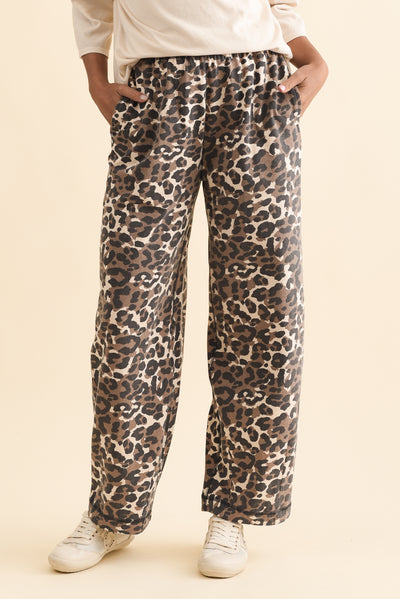 Days Brown Leopard Cotton Sweatpants