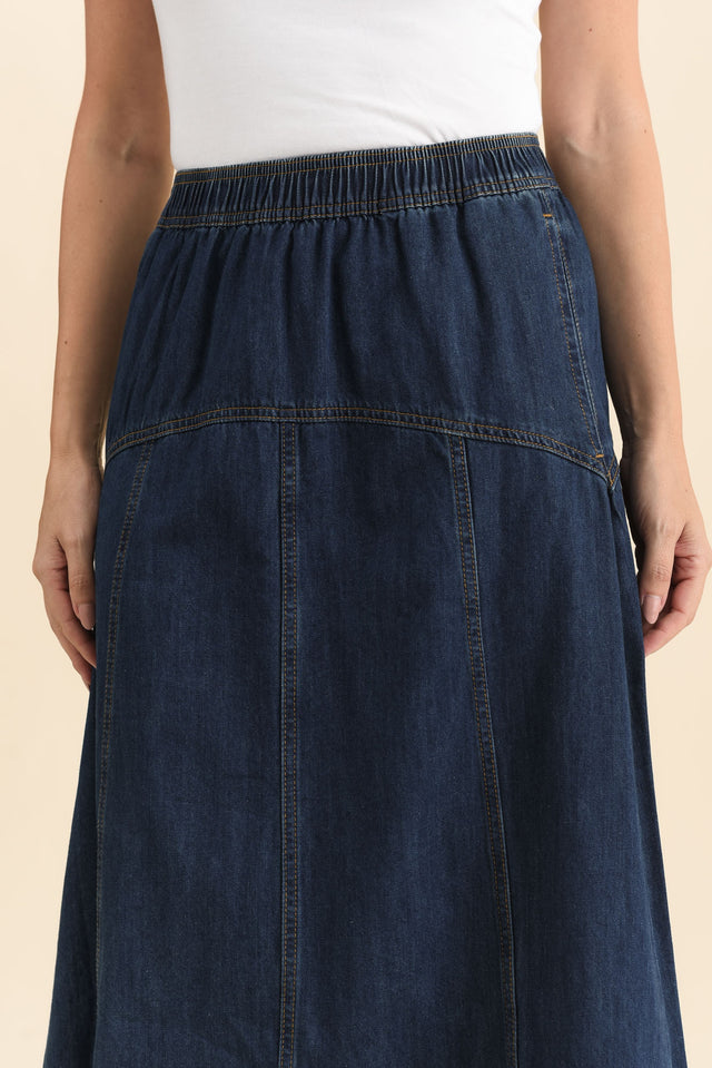 Dayton Dark Blue Denim Skirt image 5
