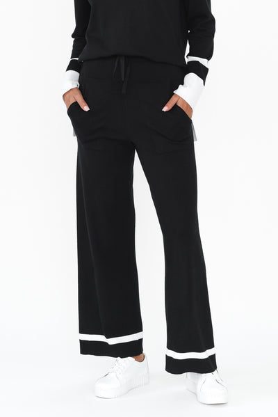Delphine Black Knit Pants