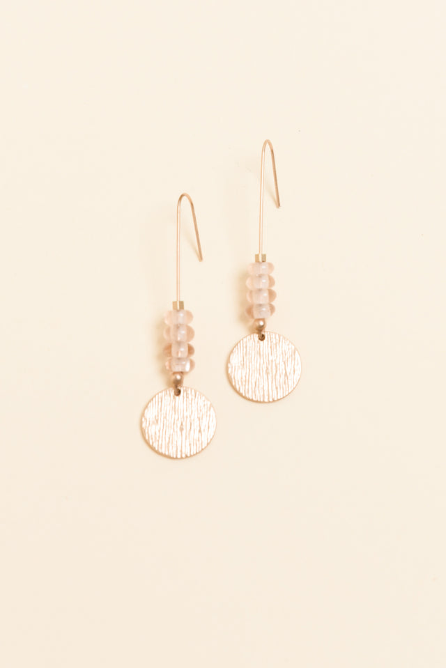 Demeter Pink Beaded Disc Earrings