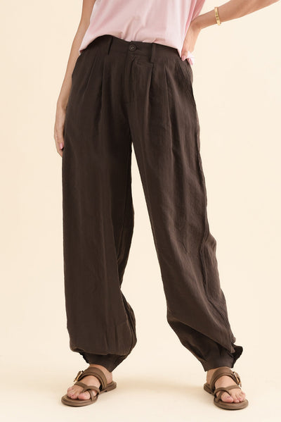 Demi Chocolate Pleated Pants