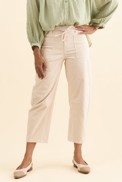 Denny Cream Corduroy Barrel Jeans