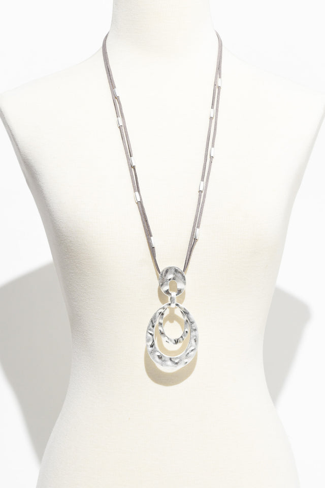 Desiree Silver Disc Pendant Necklace image 2