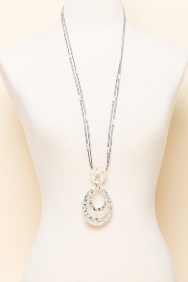Desiree Silver Disc Pendant Necklace