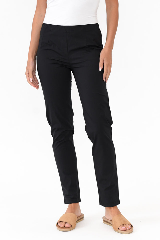 Devon Black Cotton Stretch Pants