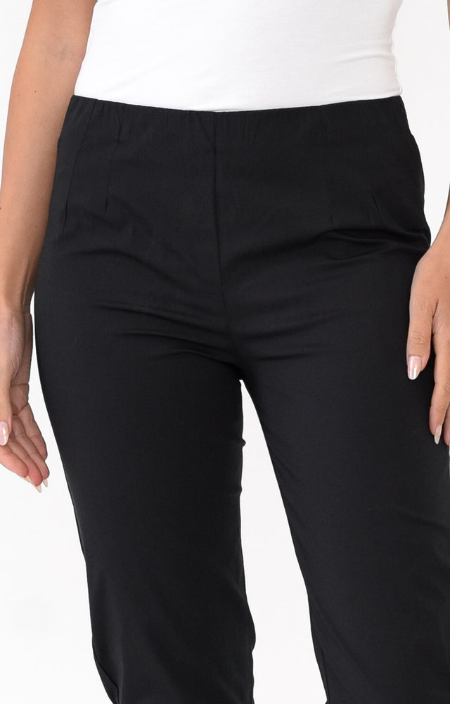 Devon Black Cotton Stretch Pants