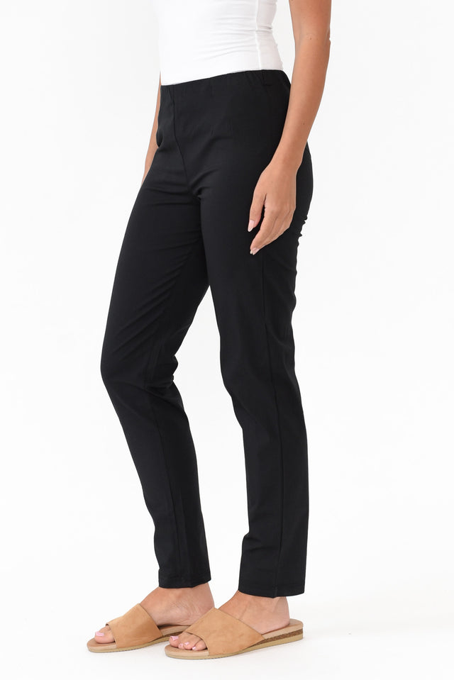 Devon Black Cotton Stretch Pants