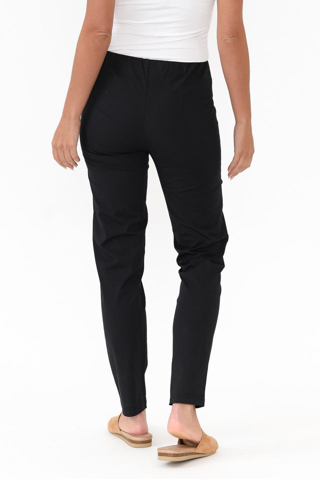 Devon Black Cotton Stretch Pants