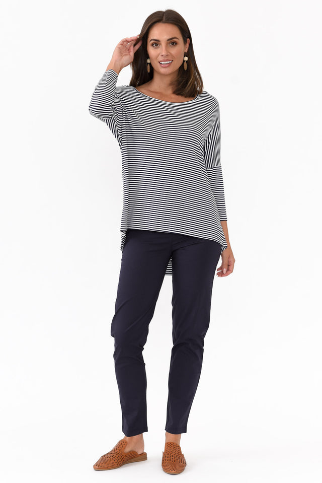 Devon Navy Cotton Stretch Pants