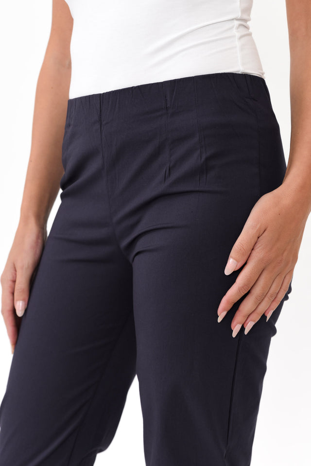 Devon Navy Cotton Stretch Pants