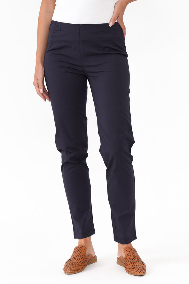 Devon Navy Cotton Stretch Pants
