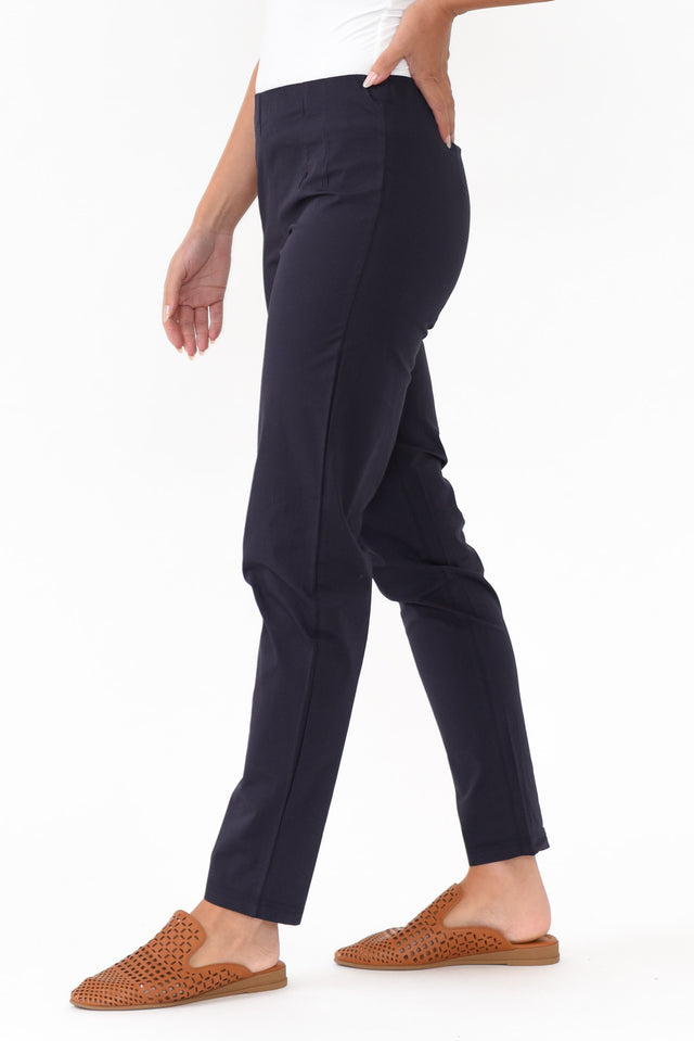 Devon Navy Cotton Stretch Pants
