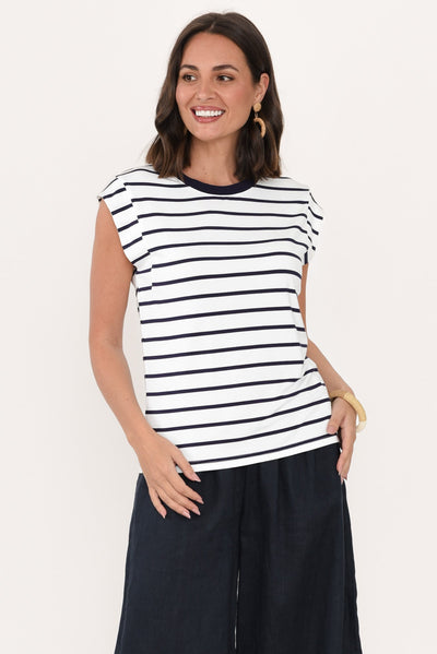 Diana Blue Stripe Bamboo Tee