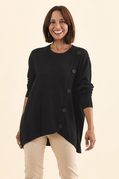Dianne Black Button Knit Jumper