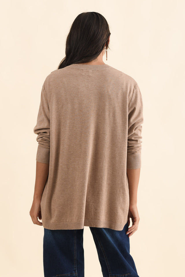 Dianne Mocha Button Knit Jumper,Brunette model,alt text|model:Brontie image 5