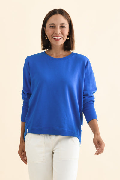 Divine Cobalt Cotton Crew Sweatshirt