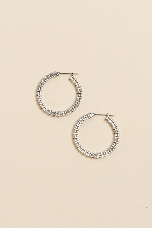 Dolce Vita Silver Diamante Hoop Earrings