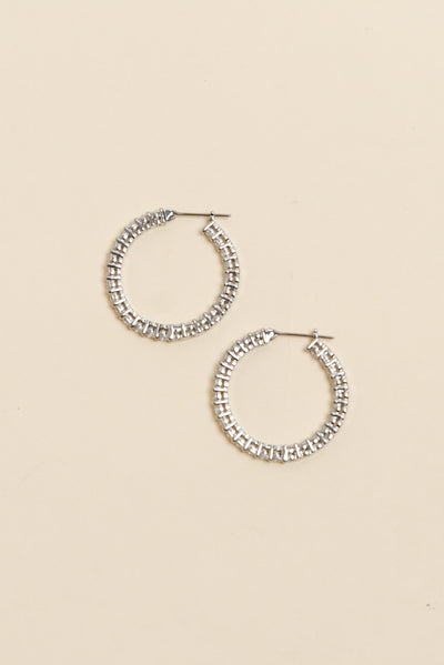 Dolce Vita Silver Diamante Hoop Earrings