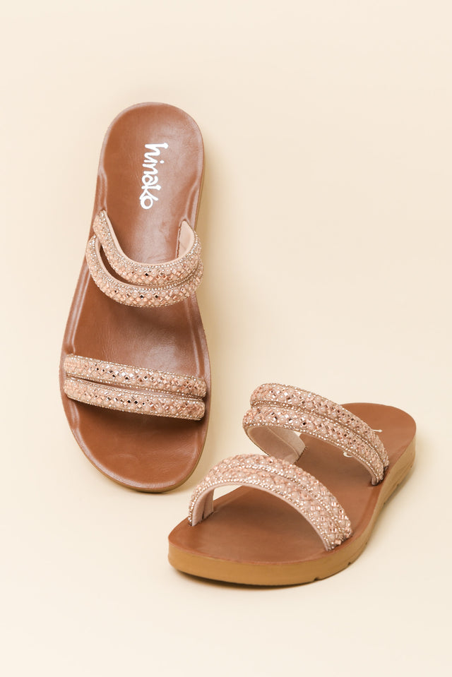 Dominica Rose Gold Diamante Slide image 3