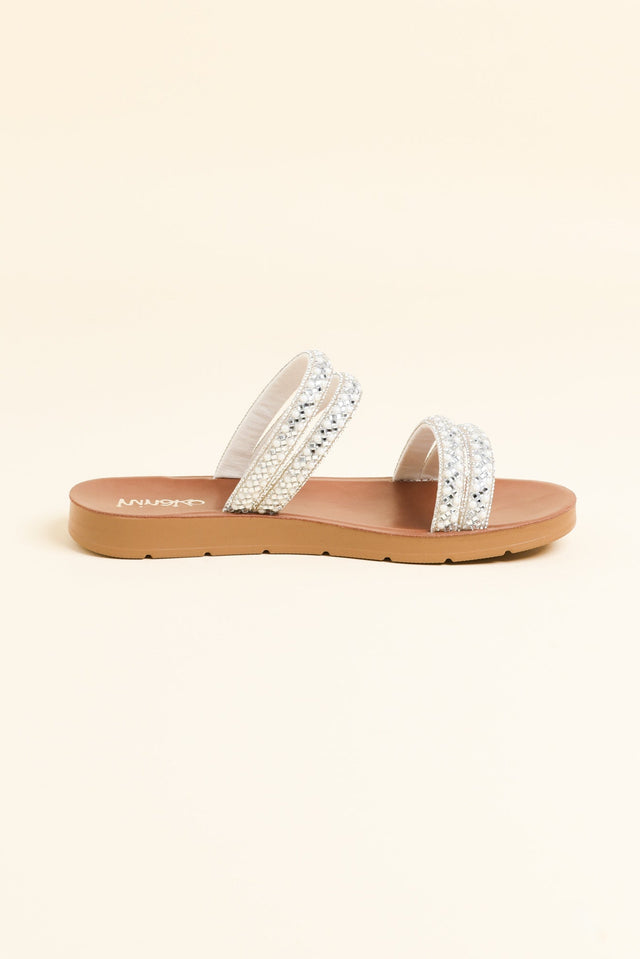 Dominica Silver Diamante Slide