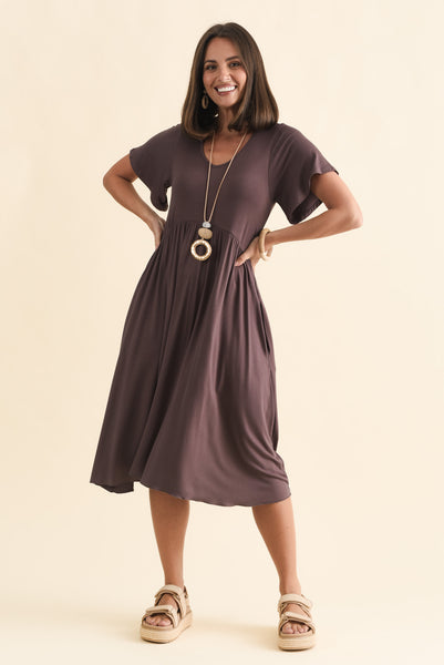 brown gathered dress Donna thezkscom Women's Strapless Dress Crafted from weightless chiffon Width:2.5