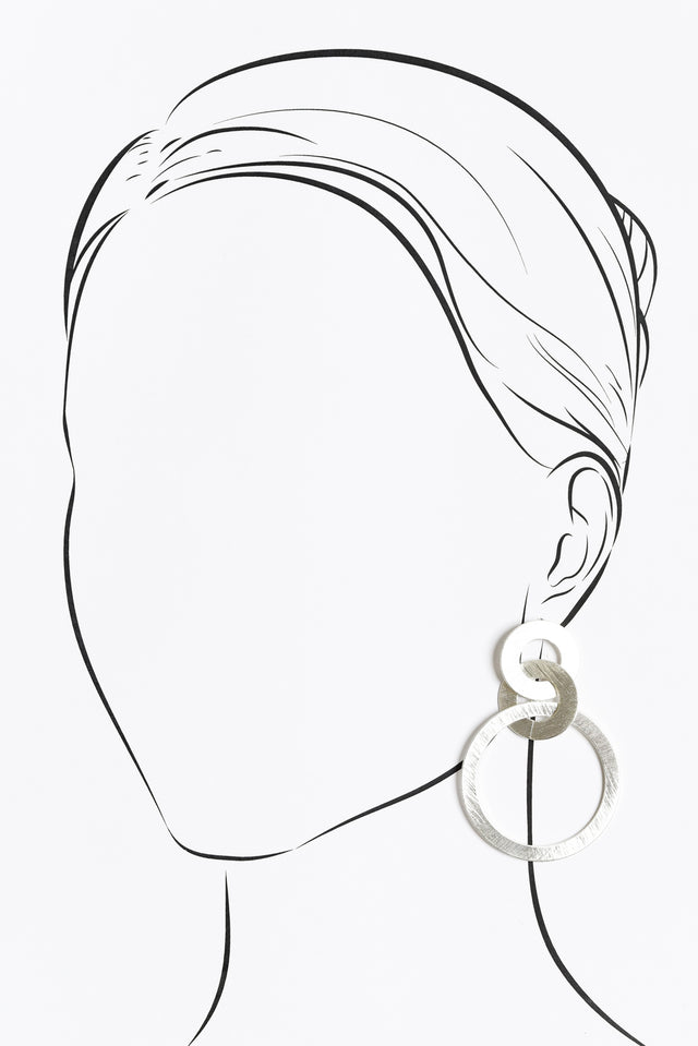 Dorina Silver Circle Drop Earrings