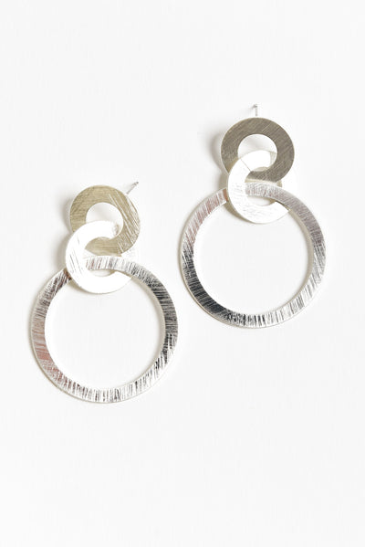 Dorina Silver Circle Drop Earrings