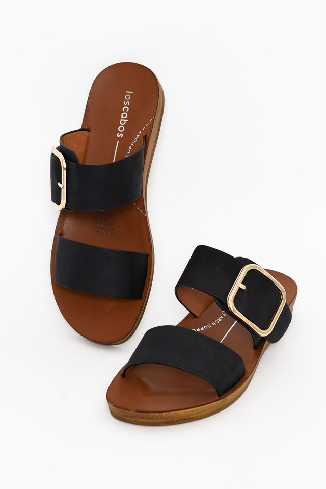 Doti Black Buckle Slide image 2